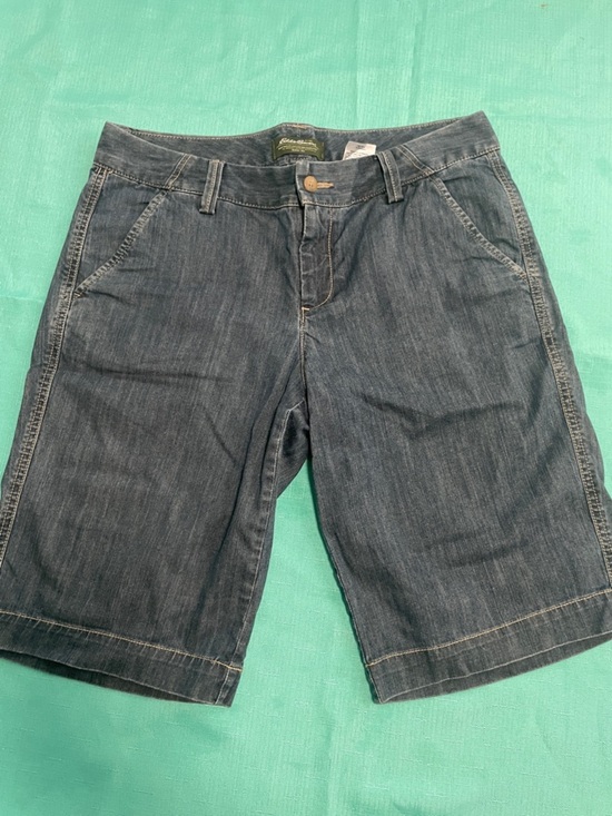 Eddie Bauer Pants - Eddie Bauer Dark Blue Denim Shorts with Olive Label